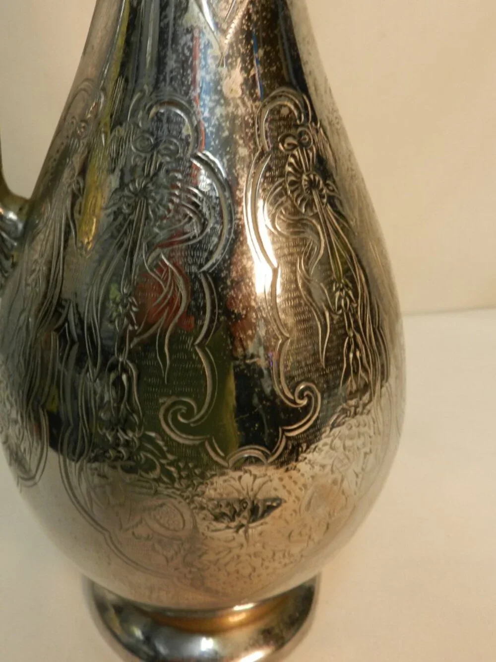 James Dixon & Sons EPBM 64 British Sheffield Silverplated Metal Antique Pitcher